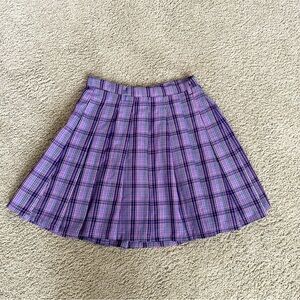 Hot Topic purple plaid pleated skirt size small.